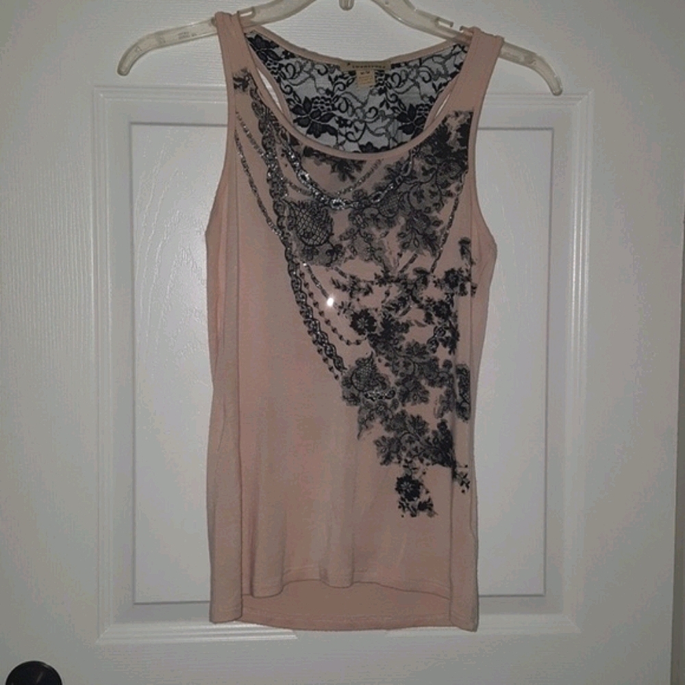 F21-Graffic with glitter tank
